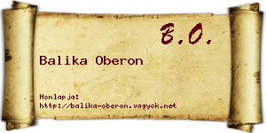 Balika Oberon névjegykártya